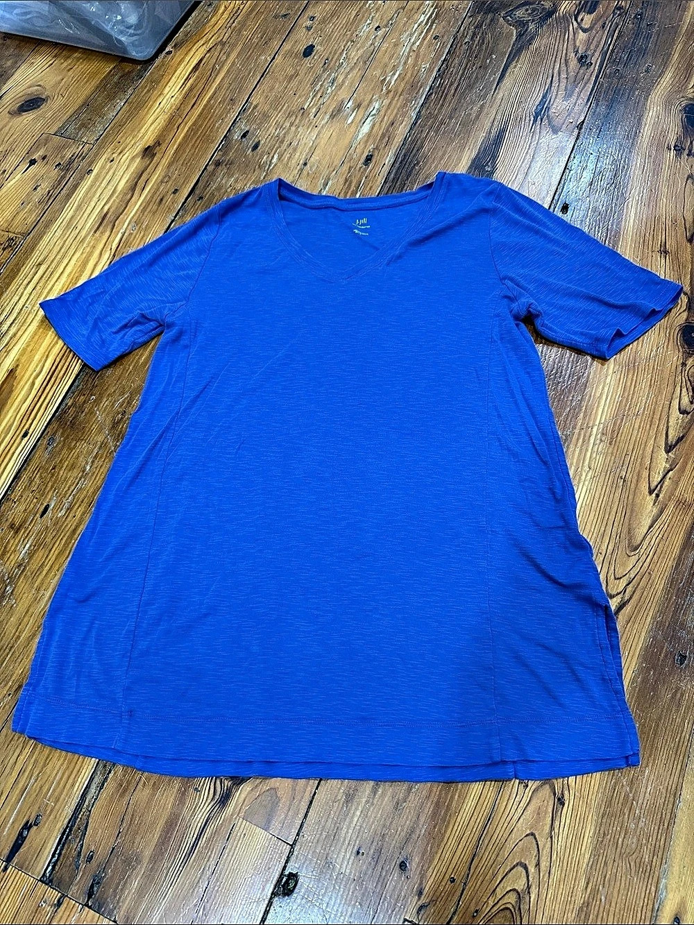 J. Jill Pima elbow-sleeve tunic Blue Pima Cotton Tunic Size Large